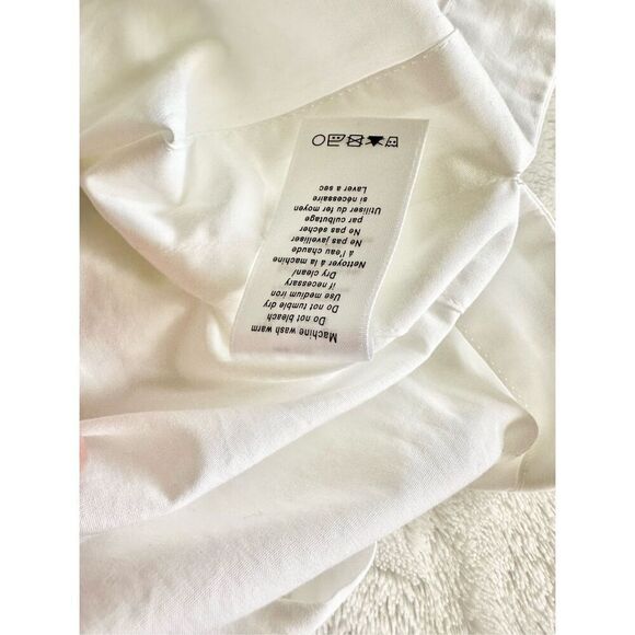 Rag and Bone WALTA - Collarless White Embroidered Button Down Belted Shirtdress - Picture 7 of 7